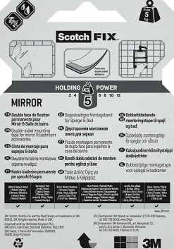 Double face miroir 3M 19 mm x 1.5 m blanc, 5 kg