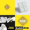 Double face repositionnable 3M 11 x 15 mm blanc, 36 carrés 300 g