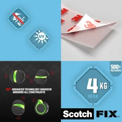 Double face Scotch Extrême 76 mm x 25 mm transparent, 8 pièces 4 kg