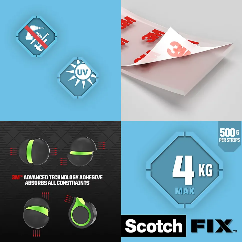 Double face Scotch Extrême 76 mm x 25 mm transparent, 8 pièces 4 kg