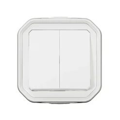 Double interrupteur Legrand Plexo blanc en saillie