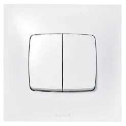 Double interrupteur ou va-et-vient Legrand Neptune 0 913 21 coloris blanc 10 A