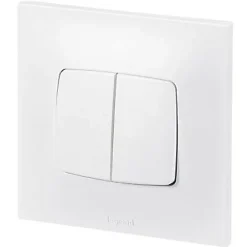 Double interrupteur ou va-et-vient Legrand Neptune 0 913 21 coloris blanc 10 A
