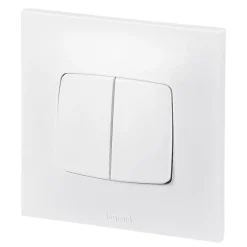 Double interrupteur ou va-et-vient Legrand Neptune 0 913 21 coloris blanc 10 A