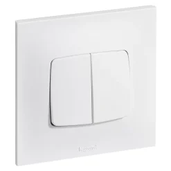 Double interrupteur ou va-et-vient Legrand Neptune 0 913 21 coloris blanc 10 A