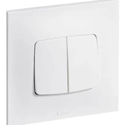 Double interrupteur ou va-et-vient Legrand Neptune 0 913 21 coloris blanc 10 A