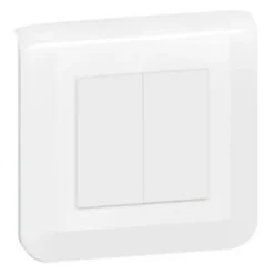 Double interrupteur va-et-vient à vis Legrand Mosaïc blanc