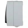 Double interrupteur va-et-vient étanche en saillie gris complet