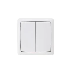 Double interrupteur va-et-vient monobloc en saillie étanche Jacobsen Sigurd blanc complet