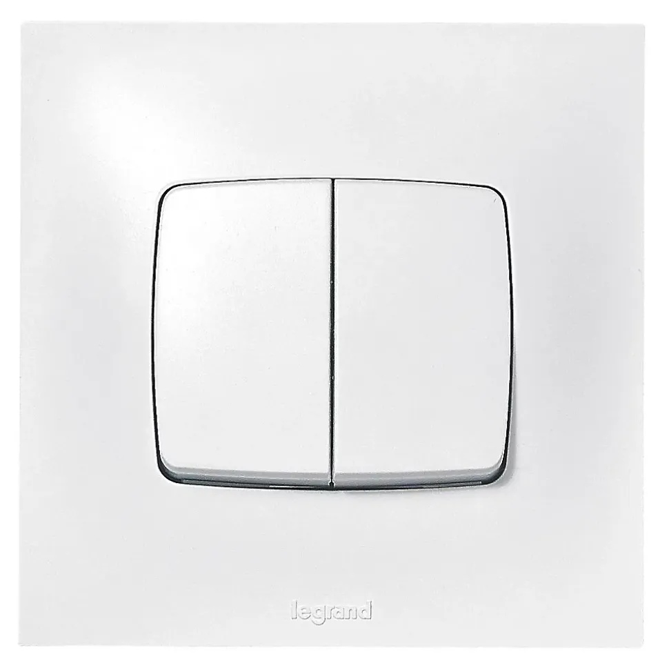 Double poussoir Legrand Neptune Blanc