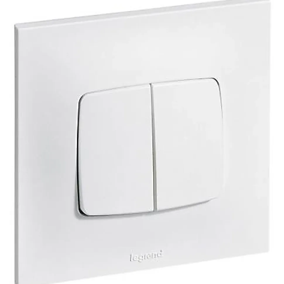 Double poussoir Legrand Neptune Blanc