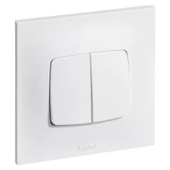 Double poussoir Legrand Neptune Blanc