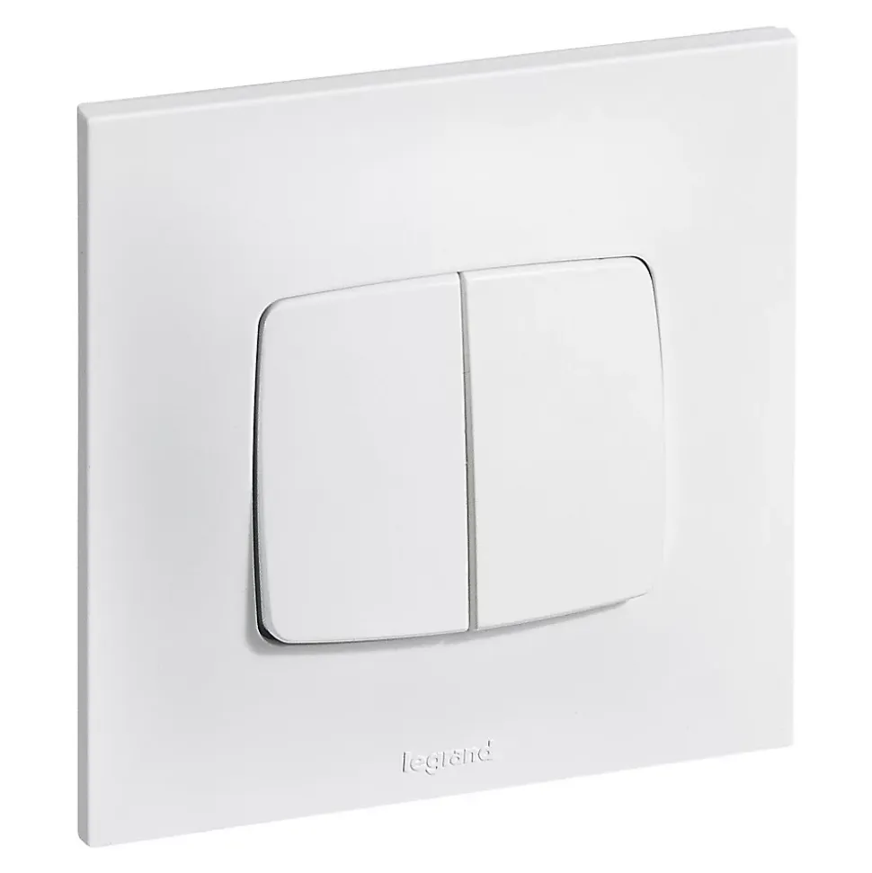 Double poussoir Legrand Neptune Blanc