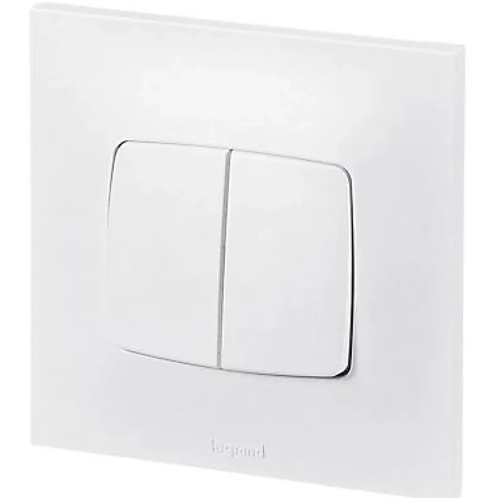 Double poussoir Legrand Neptune Blanc