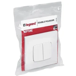 Double poussoir Legrand Neptune Blanc