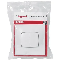 Double poussoir Legrand Neptune Blanc