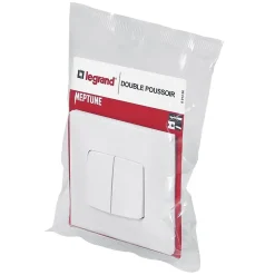 Double poussoir Legrand Neptune Blanc