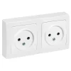 Double prise 2 pôles horizontale ASL Legrand blanc