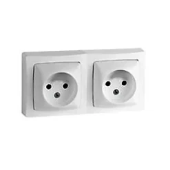 Double prise 2 pôles horizontale ASL Legrand blanc