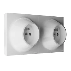 Double prise 2 pôles+terre Fontini Neo Evo blanc