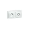 Double prise 2 pôles+terre horizontale ASL Legrand blanc