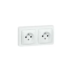 Double prise 2 pôles+terre horizontale ASL Legrand blanc