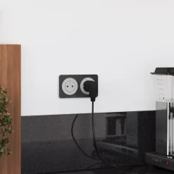 Double prise avec terre prêt câblée Jacobsen Espen aluminium composable