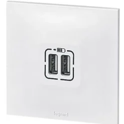 Double prise USB Legrand Neptune Blanc mat