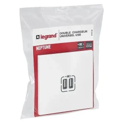 Double prise USB Legrand Neptune Blanc mat