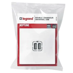 Double prise USB Legrand Neptune Blanc mat