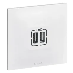 Double prise USB Legrand Neptune Blanc mat