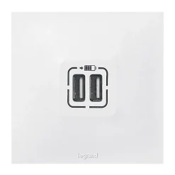 Double prise USB Legrand Neptune Blanc mat