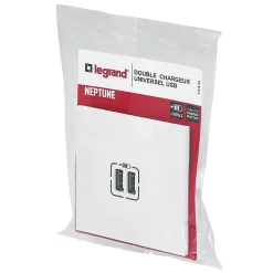Double prise USB Legrand Neptune Blanc mat