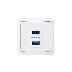 Double prise USB-A monobloc en saillie Jacobsen Sigurd blanc complet