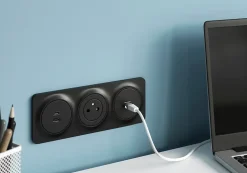 Double prise USB-A+C Jacobsen Kennet blanc complet