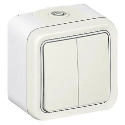 Double va et vient complet Legrand Plexo saillie blanc