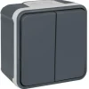 Double va et vient saillie 10A gris - IP55 - OXXO
