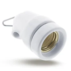 Douille E27 Blanche en Porcelaine Élégance Lumineuse pour l'Été