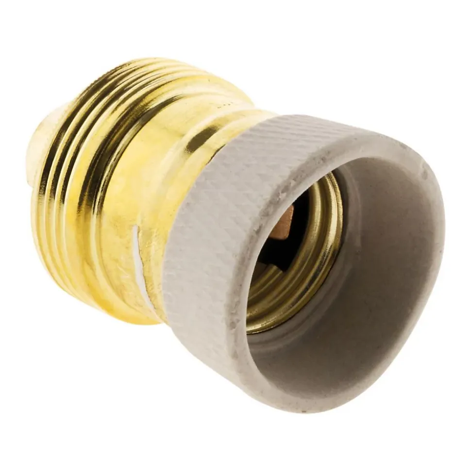 Douille E27 en laiton avec collerette porcelaine - Zenitech