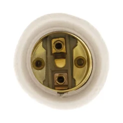 Douille E27 en laiton avec collerette porcelaine - Zenitech