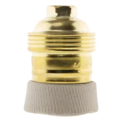 Douille E27 en laiton avec collerette porcelaine - Zenitech