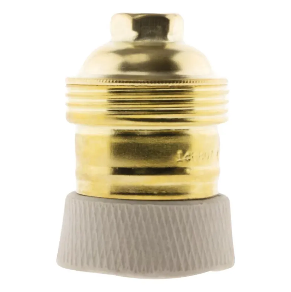 Douille E27 en laiton avec collerette porcelaine - Zenitech