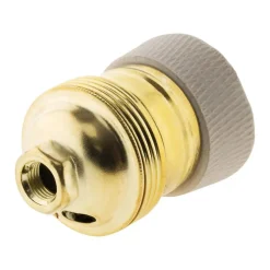 Douille E27 en laiton avec collerette porcelaine - Zenitech