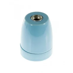 Douille E27 en Porcelaine Bleu - Déco Vintage