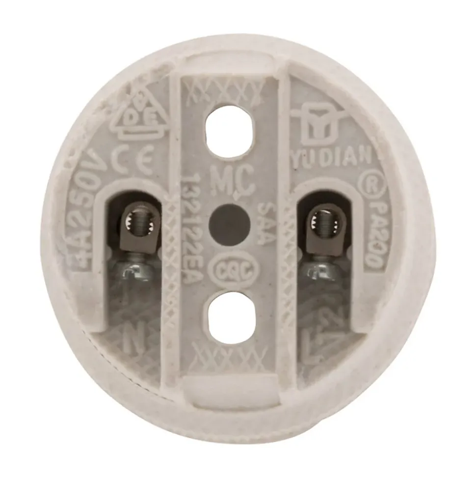 Douille E27 porcelaine à vis - Blanc - Zenitech
