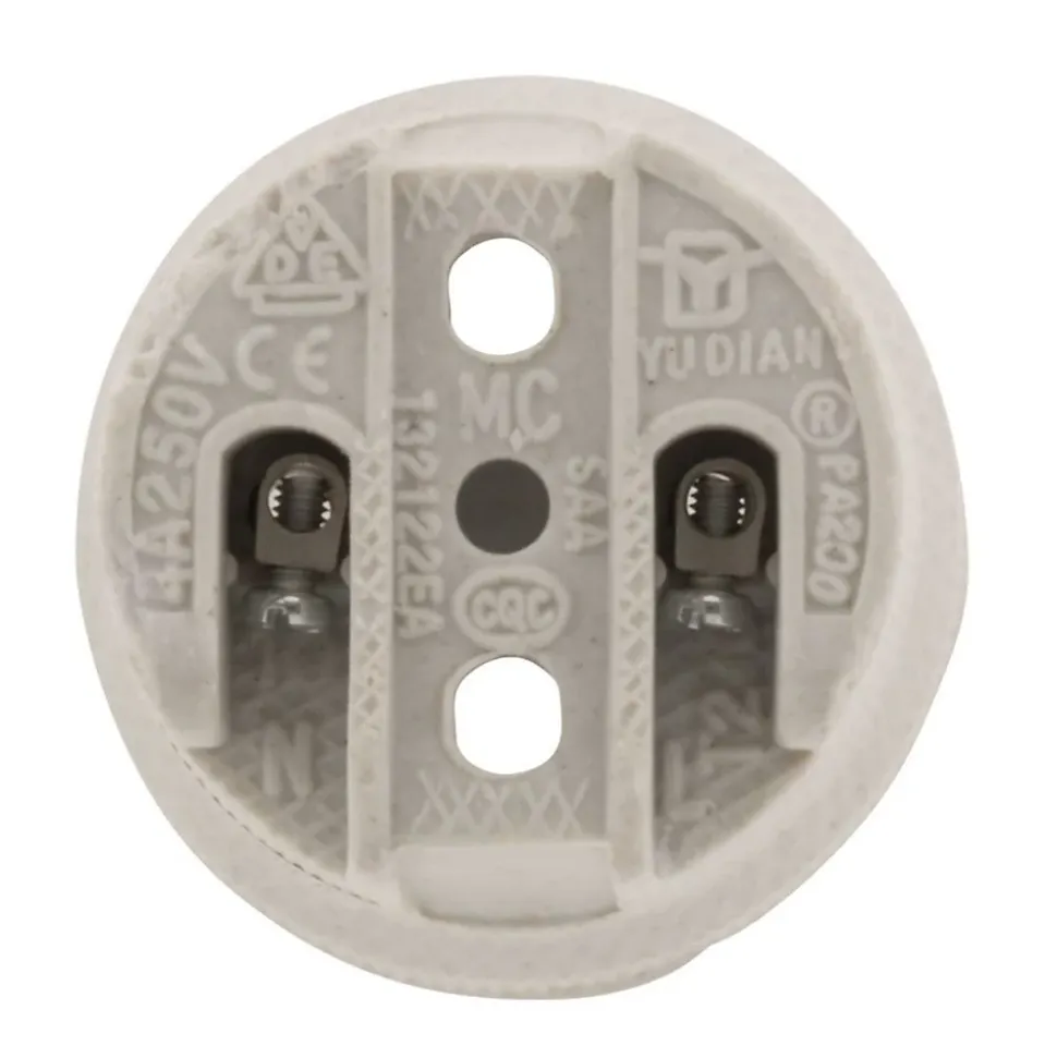 Douille E27 porcelaine à vis - Blanc - Zenitech