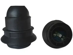 Douille E27 semi-filetée avec bague Diall noir