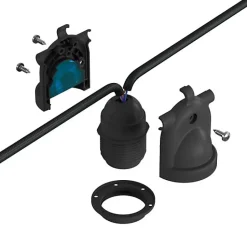 Douille noire E27 étanche IP65 à double sortie pour guirlande d'extérieur