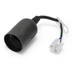 Douille pré-assemblée avec câble d'alimentation et bornier. E27. Câble de 16 cm. Noir