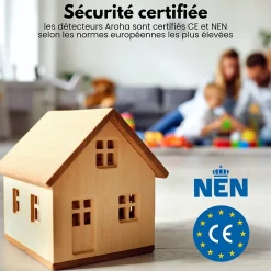 Détecteur de fumée Aroha Safety Pro Mini - Batterie 10 ans - Détecteur de fumée - Alarme incendie - 5 pièces